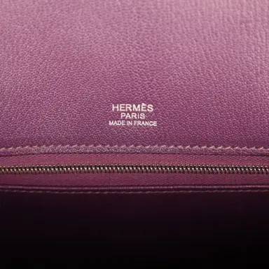 HERMÈS Hermes Birkin Ghillies 30 Violet, Bleu De Malte, Chocolat Ostrich Palladium Hardware | Thumbnail 9 HERMÈS Hermes Birkin Ghillies 30 Violet, Bleu De Malte, Chocolat Ostrich Palladium Hardware | Thumbnail 9