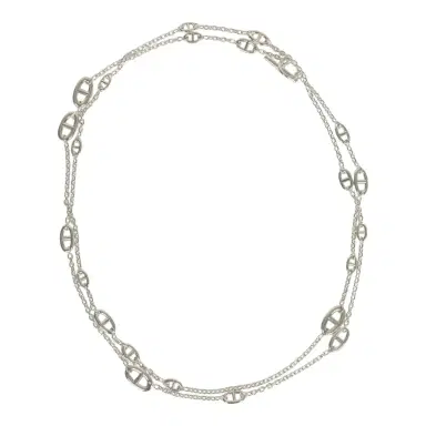 HERMÈS Hermes Farandole Rope Necklace 160cm Sterling Silver Hardware | Thumbnail 2