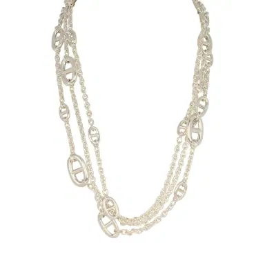 HERMÈS Hermes Farandole Rope Necklace 160cm Sterling Silver Hardware | Thumbnail 1