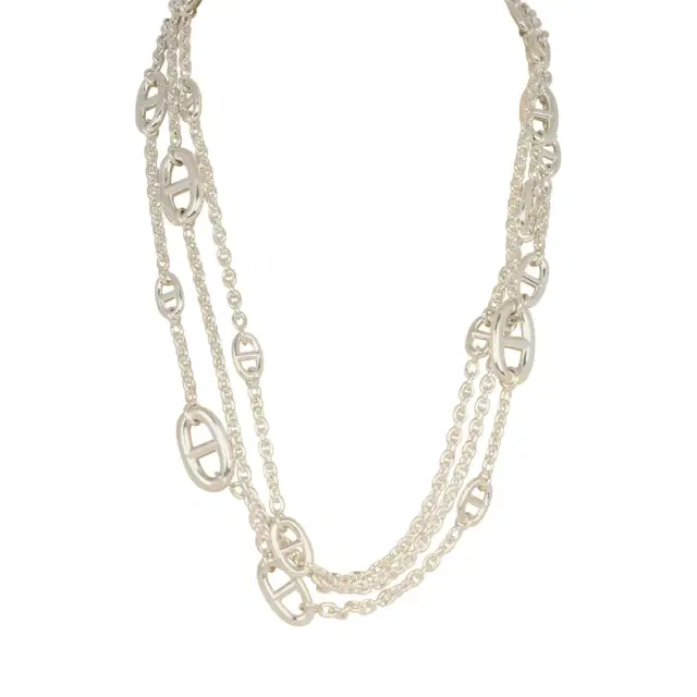HERMÈS Hermes Farandole Rope Necklace 160cm Sterling Silver Hardware