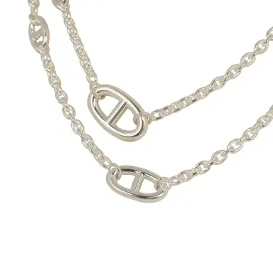 HERMÈS Hermes Farandole Rope Necklace 80cm Sterling Silver Hardware | Thumbnail 4