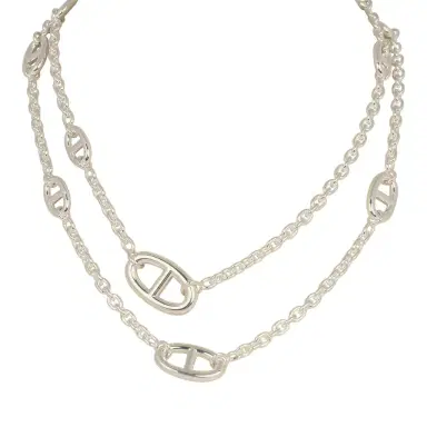 HERMÈS Hermes Farandole Rope Necklace 80cm Sterling Silver Hardware | Thumbnail 1