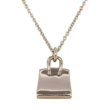 HERMÈS Pre-owned Hermes Amulettes Kelly Pendant Necklace Diamonds 18K White Gold | Thumbnail 5