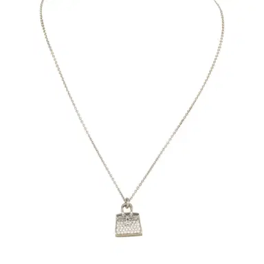 HERMÈS Pre-owned Hermes Amulettes Kelly Pendant Necklace Diamonds 18K White Gold | Thumbnail 1