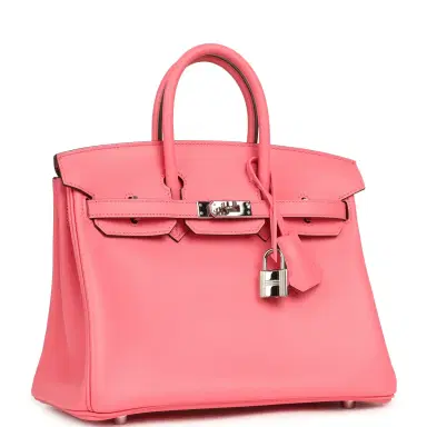 HERMÈS Pre-owned Hermes Birkin 25 Rose Azalee Swift Palladium Hardware | Thumbnail 2
