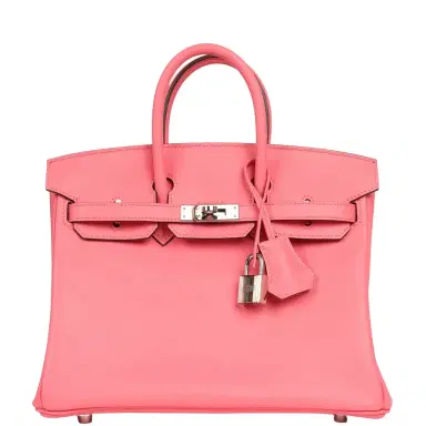 HERMÈS Pre-owned Hermes Birkin 25 Rose Azalee Swift Palladium Hardware | Thumbnail 1