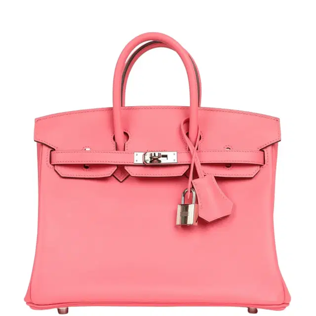 HERMÈS Pre-owned Hermes Birkin 25 Rose Azalee Swift Palladium Hardware