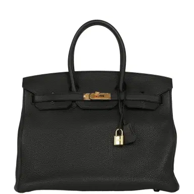 HERMÈS Pre-owned Hermes Birkin 35 Black Togo Gold Hardware | Thumbnail 1 HERMÈS Pre-owned Hermes Birkin 35 Black Togo Gold Hardware | Thumbnail 1