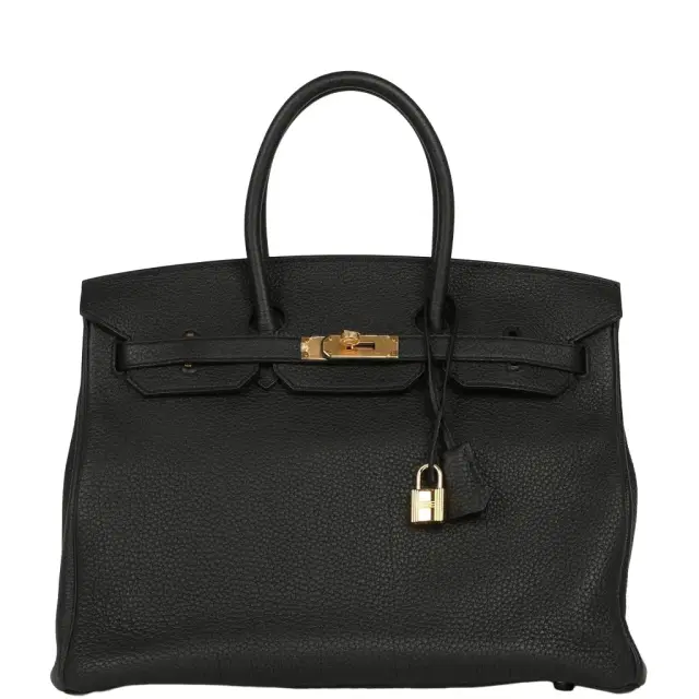 HERMÈS Pre-owned Hermes Birkin 35 Black Togo Gold Hardware