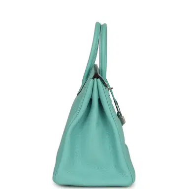 HERMÈS Pre-owned Hermes Birkin 35 Bleu Atoll Togo Palladium Hardware | Thumbnail 3 HERMÈS Pre-owned Hermes Birkin 35 Bleu Atoll Togo Palladium Hardware | Thumbnail 3