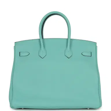 HERMÈS Pre-owned Hermes Birkin 35 Bleu Atoll Togo Palladium Hardware | Thumbnail 4 HERMÈS Pre-owned Hermes Birkin 35 Bleu Atoll Togo Palladium Hardware | Thumbnail 4