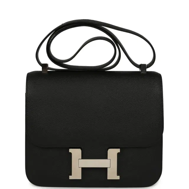 HERMÈS Pre-owned Hermes Constance 24 Black Epsom Palladium Hardware