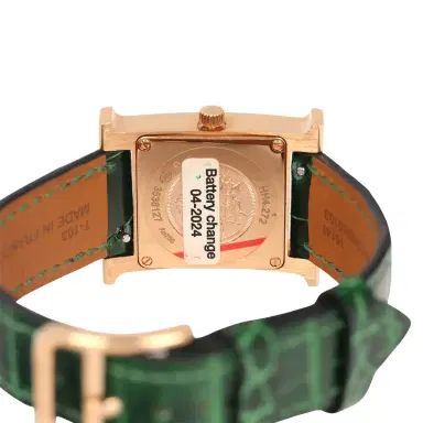 HERMÈS Pre-owned Hermes Heure H Watch S Vert Shiny Alligator, Malachite, Diamonds, Rose Gold | Thumbnail 5 HERMÈS Pre-owned Hermes Heure H Watch S Vert Shiny Alligator, Malachite, Diamonds, Rose Gold | Thumbnail 5