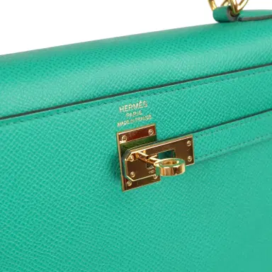 HERMÈS Pre-owned Hermes Kelly Sellier 25 Vert Jade Epsom Gold Hardware | Thumbnail 7 HERMÈS Pre-owned Hermes Kelly Sellier 25 Vert Jade Epsom Gold Hardware | Thumbnail 7