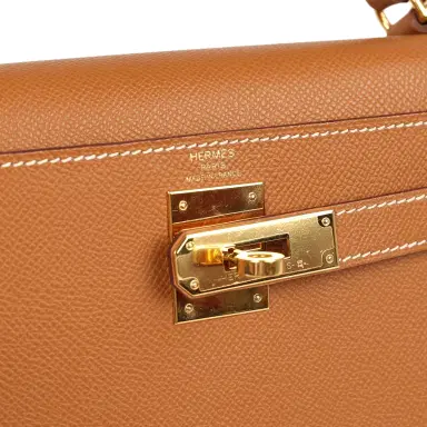 HERMÈS Pre-owned Hermes Kelly Sellier 28 Gold Epsom Gold Hardware | Thumbnail 7 HERMÈS Pre-owned Hermes Kelly Sellier 28 Gold Epsom Gold Hardware | Thumbnail 7