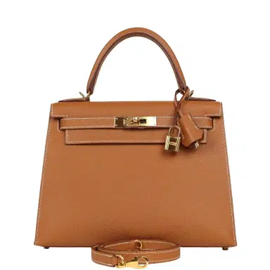 HERMÈS Pre-owned Hermes Kelly Sellier 28 Gold Epsom Gold Hardware | Thumbnail 1 HERMÈS Pre-owned Hermes Kelly Sellier 28 Gold Epsom Gold Hardware | Thumbnail 1