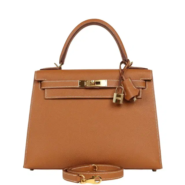 Pre-owned Hermes Kelly Sellier 28 Gold Epsom Gold Hardware Pre-owned Hermes Kelly Sellier 28 Gold Epsom Gold Hardware