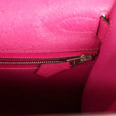 HERMÈS Pre-owned Hermes Kelly Sellier 28 Rose Poupre Ostrich Palladium Hardware | Thumbnail 9 HERMÈS Pre-owned Hermes Kelly Sellier 28 Rose Poupre Ostrich Palladium Hardware | Thumbnail 9