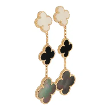 Van Cleef & Arpels Van Cleef & Arpels Magic Alhambra 3 Motif Earrings Mother of Pearl & Onyx 18K | Thumbnail 2 Van Cleef & Arpels Van Cleef & Arpels Magic Alhambra 3 Motif Earrings Mother of Pearl & Onyx 18K | Thumbnail 2