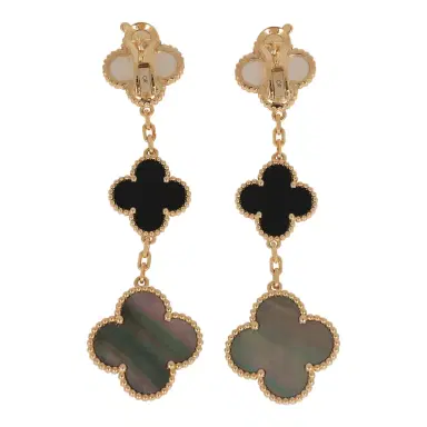 Van Cleef & Arpels Van Cleef & Arpels Magic Alhambra 3 Motif Earrings Mother of Pearl & Onyx 18K | Thumbnail 3 Van Cleef & Arpels Van Cleef & Arpels Magic Alhambra 3 Motif Earrings Mother of Pearl & Onyx 18K | Thumbnail 3
