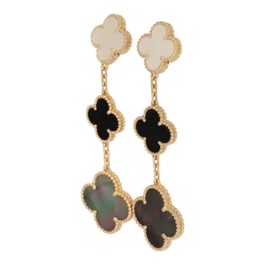 Van Cleef & Arpels Van Cleef & Arpels Magic Alhambra 3 Motif Earrings Mother of Pearl & Onyx 18K | Thumbnail 4 Van Cleef & Arpels Van Cleef & Arpels Magic Alhambra 3 Motif Earrings Mother of Pearl & Onyx 18K | Thumbnail 4