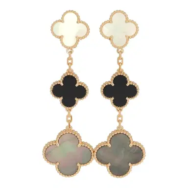 Van Cleef & Arpels Van Cleef & Arpels Magic Alhambra 3 Motif Earrings Mother of Pearl & Onyx 18K | Thumbnail 1 Van Cleef & Arpels Van Cleef & Arpels Magic Alhambra 3 Motif Earrings Mother of Pearl & Onyx 18K | Thumbnail 1