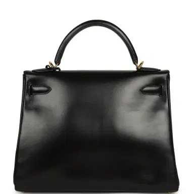 HERMÈS Vintage Hermes Kelly Retourne 32 Black Box Gold Hardware | Thumbnail 4 HERMÈS Vintage Hermes Kelly Retourne 32 Black Box Gold Hardware | Thumbnail 4