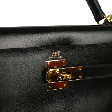 HERMÈS Vintage Hermes Kelly Retourne 32 Black Box Gold Hardware | Thumbnail 7 HERMÈS Vintage Hermes Kelly Retourne 32 Black Box Gold Hardware | Thumbnail 7