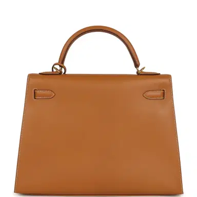 HERMÈS Vintage Hermes Kelly Sellier 32 Naturel Sable Chamonix Gold Hardware | Thumbnail 4 HERMÈS Vintage Hermes Kelly Sellier 32 Naturel Sable Chamonix Gold Hardware | Thumbnail 4