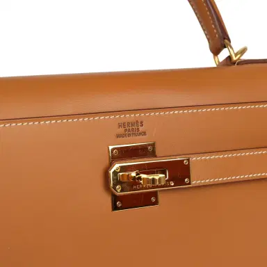 HERMÈS Vintage Hermes Kelly Sellier 32 Naturel Sable Chamonix Gold Hardware | Thumbnail 7 HERMÈS Vintage Hermes Kelly Sellier 32 Naturel Sable Chamonix Gold Hardware | Thumbnail 7