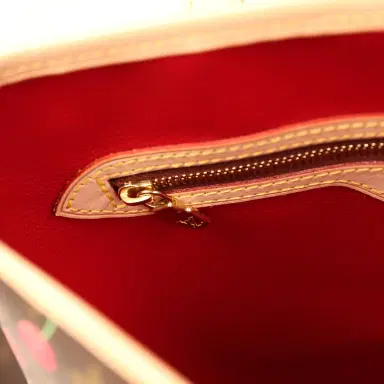 Louis Vuitton Vintage Louis Vuitton x Takashi Murakami Cheries Bucket Bag PM Red, Brown Monogram Cherry Gold Hardware | Thumbnail 10 Louis Vuitton Vintage Louis Vuitton x Takashi Murakami Cheries Bucket Bag PM Red, Brown Monogram Cherry Gold Hardware | Thumbnail 10