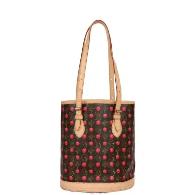 Louis Vuitton Vintage Louis Vuitton x Takashi Murakami Cheries Bucket Bag PM Red, Brown Monogram Cherry Gold Hardware | Thumbnail 1 Louis Vuitton Vintage Louis Vuitton x Takashi Murakami Cheries Bucket Bag PM Red, Brown Monogram Cherry Gold Hardware | Thumbnail 1