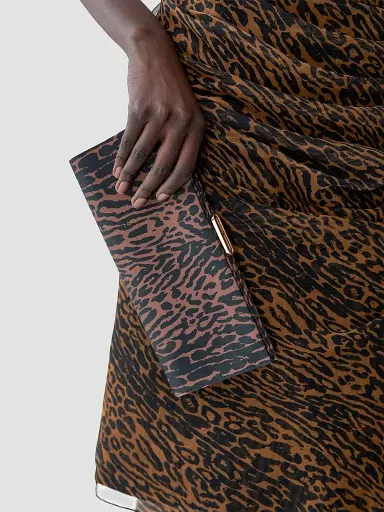 Carolina Herrera Women's Pats Leopard Satin Clutch | Thumbnail 2