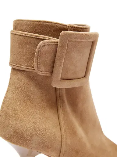 Roger Vivier Women's Viv Ville 85MM Buckle-Detail Suede Ankle Boots | Thumbnail 5 Roger Vivier Women's Viv Ville 85MM Buckle-Detail Suede Ankle Boots | Thumbnail 5