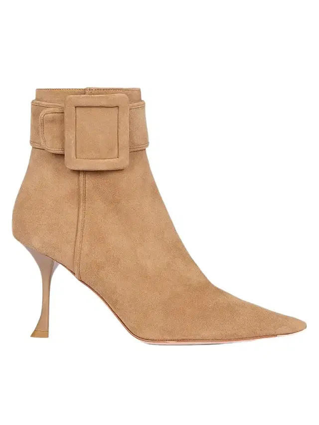 Roger Vivier Women's Viv Ville 85MM Buckle-Detail Suede Ankle Boots