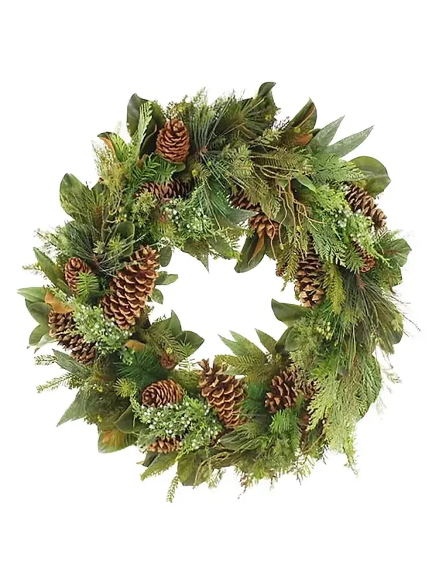 Winward Home Holiday Montana Wood Permanent BotanicalWreath
