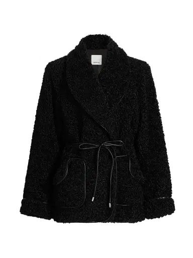 Simkhai Women's Kimia Tie-Waist Faux Sherpa Jacket | Thumbnail 1 Simkhai Women's Kimia Tie-Waist Faux Sherpa Jacket | Thumbnail 1