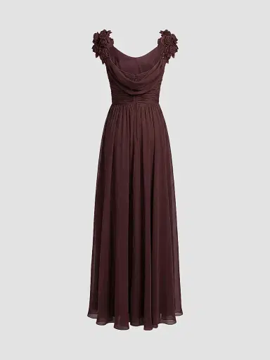 Mac Duggal Women's Beaded Chiffon Cap-Sleeve Gown | Thumbnail 5 Mac Duggal Women's Beaded Chiffon Cap-Sleeve Gown | Thumbnail 5