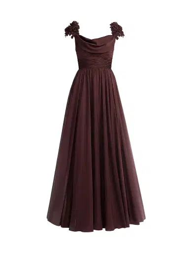 Mac Duggal Women's Beaded Chiffon Cap-Sleeve Gown | Thumbnail 1 Mac Duggal Women's Beaded Chiffon Cap-Sleeve Gown | Thumbnail 1