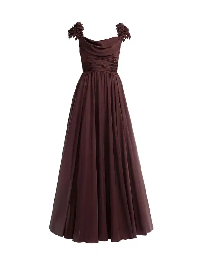 Mac Duggal Women's Beaded Chiffon Cap-Sleeve Gown