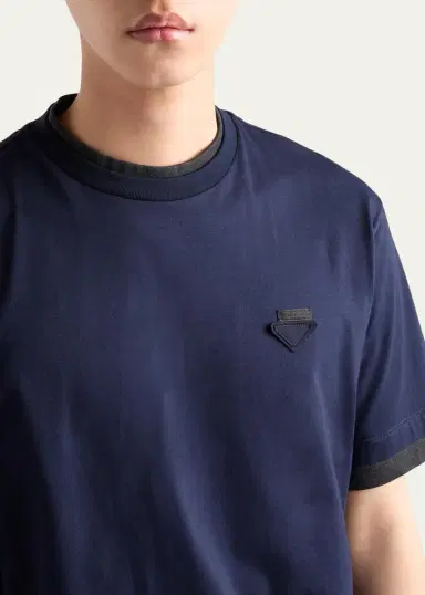 Prada Men's Divisa Layered Crewneck T-Shirt | Thumbnail 5