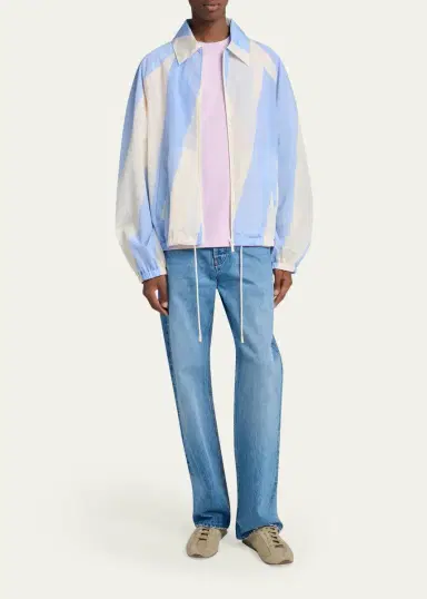 Jacquemus Men's Wide-Stripe Nylon Shirt Jacket | Thumbnail 2