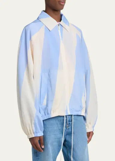 Jacquemus Men's Wide-Stripe Nylon Shirt Jacket | Thumbnail 4