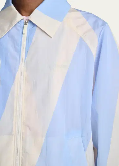 Jacquemus Men's Wide-Stripe Nylon Shirt Jacket | Thumbnail 5
