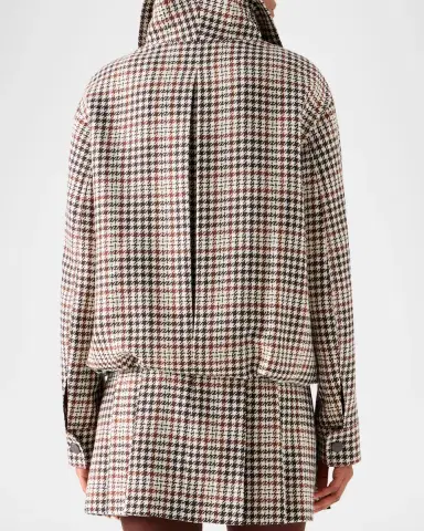 Akris punto Houndstooth Tweed Wool-Blend Blouson Jacket | Thumbnail 3