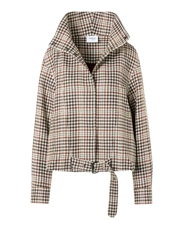 Akris punto Houndstooth Tweed Wool-Blend Blouson Jacket