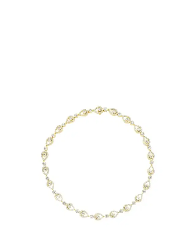 GRACE WINFREY 18K Yellow Gold Peacock Royal Diamond Tennis Necklace