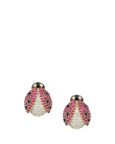 GRACE WINFREY 18K Yellow Gold Pavé Ladybug Button Stud Earrings With Diamonds and Rubies | Thumbnail 1 GRACE WINFREY 18K Yellow Gold Pavé Ladybug Button Stud Earrings With Diamonds and Rubies | Thumbnail 1