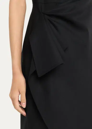 Oscar de la Renta Short-Sleeve Draped Midi Dress | Thumbnail 5 Oscar de la Renta Short-Sleeve Draped Midi Dress | Thumbnail 5