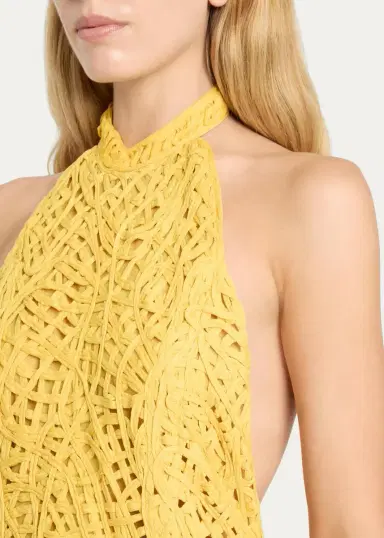 Diotima Fata Crochet Backless Halter Column Gown | Thumbnail 5 Diotima Fata Crochet Backless Halter Column Gown | Thumbnail 5